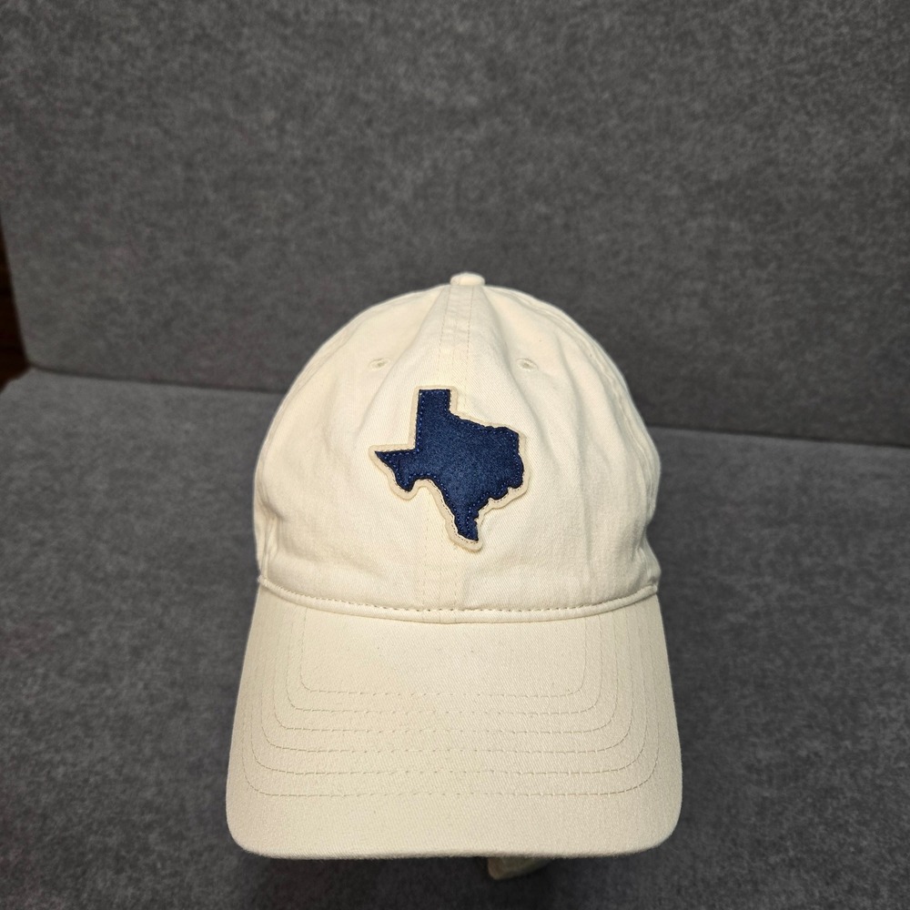Infinity Headwear Texas State Outline Dad Hat Cream Navy Blue Adjustable OSFM